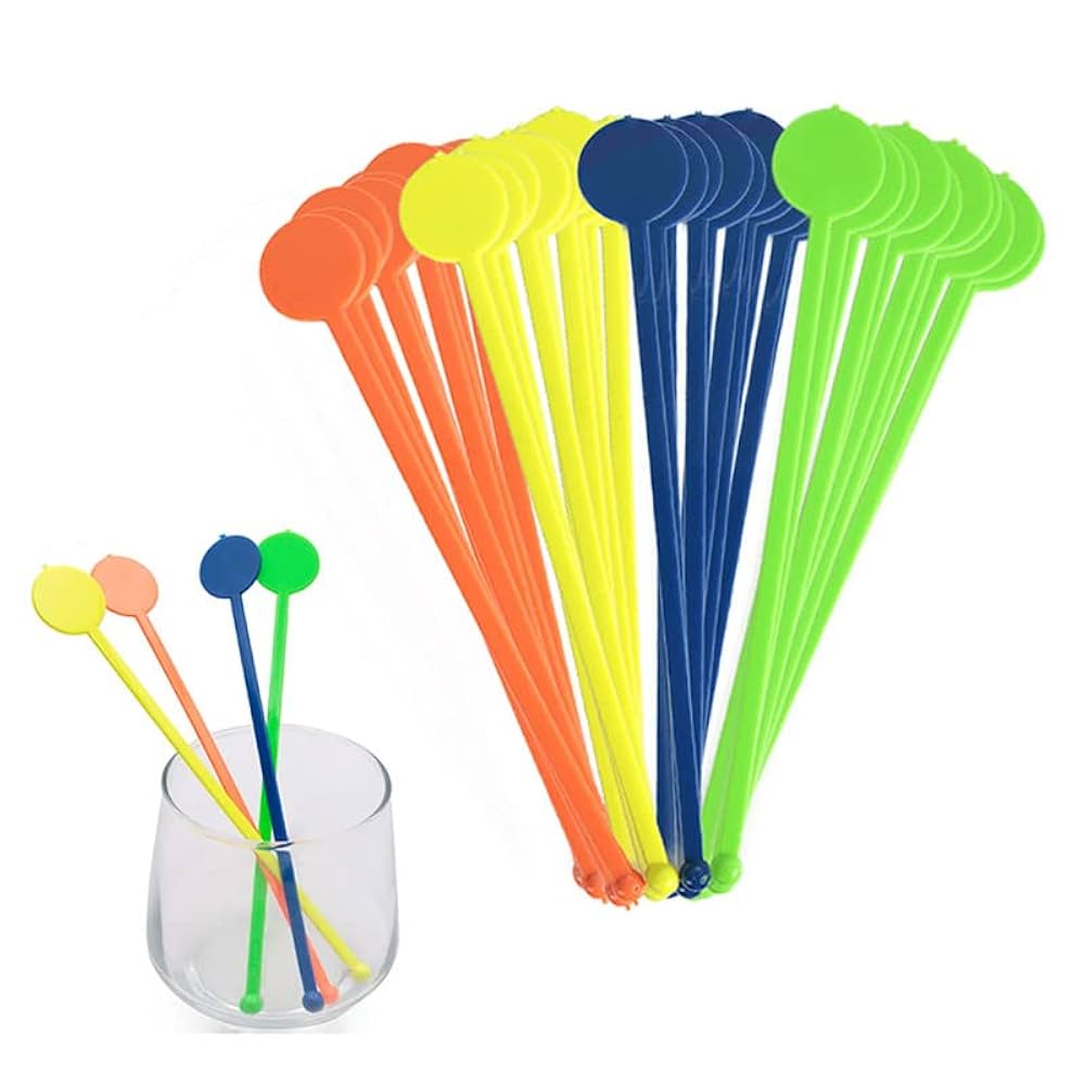 Cocktail Swizzle Sticks,Multicolor Cocktail Stir Sticks